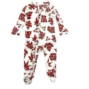 SpearmintLOVE Bamboo Ruffle Autumn Leaf Footie